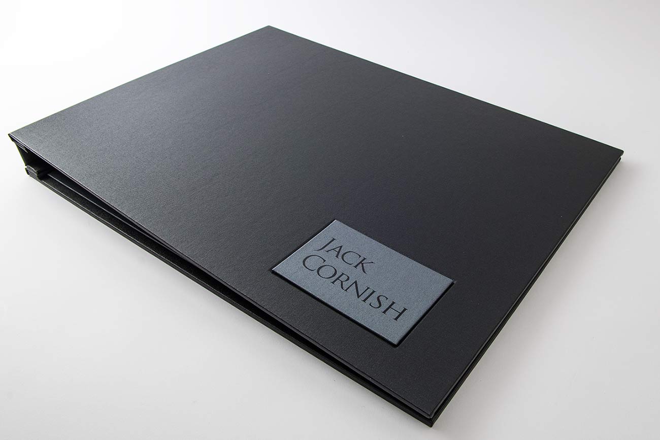 A3 photography portfolio with personalised name plaque