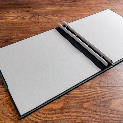 screw post 11 x 14 binder in light grey fabric