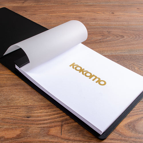 first page cover for guest book with gold foil embossing