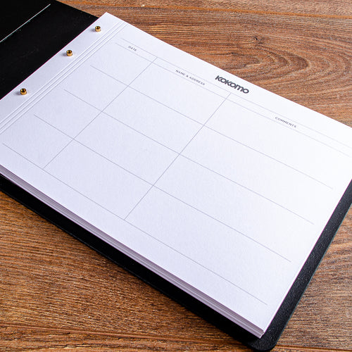 custom printed guest book pages for luxury guest book using screw post binder 