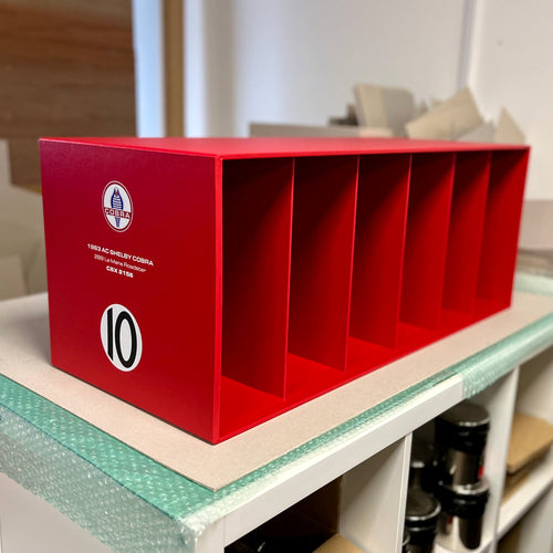 custom made file holder bookcase for racing car history files