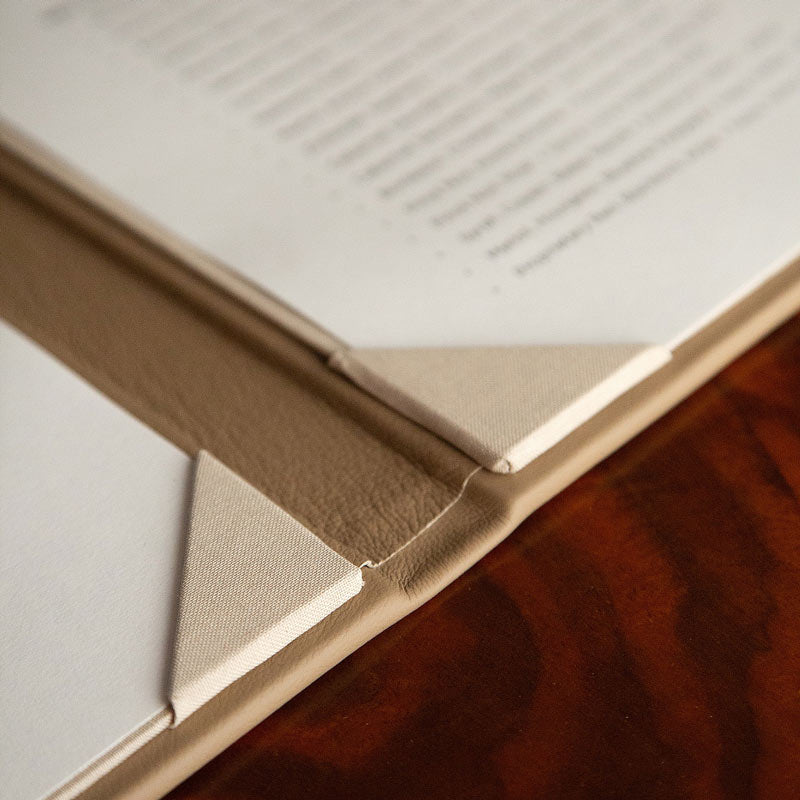 menu cover corner pocket detail of hand made luxury leather menus - Gallery image 6