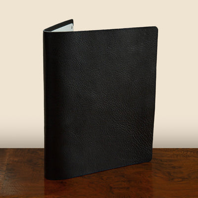 black leather screw post binder in luxury veg tan leather by Hartnack & Co
