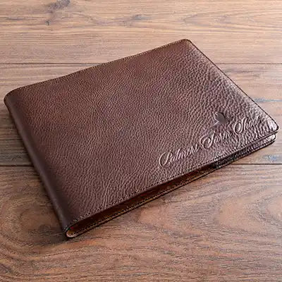 personalised leather book jacket