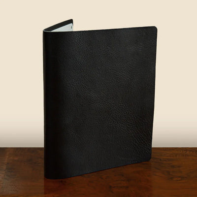 black leather screw post binder in luxury veg tan leather by Hartnack & Co