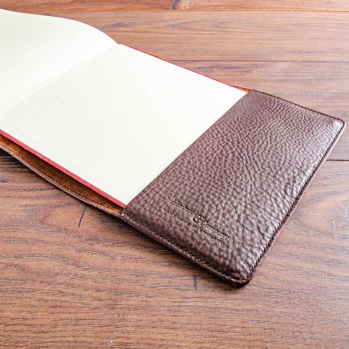 genuine leather book dust jacket with hand stitched leather - Gallery image 3