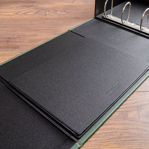 inside pocket of bespoke box binder
