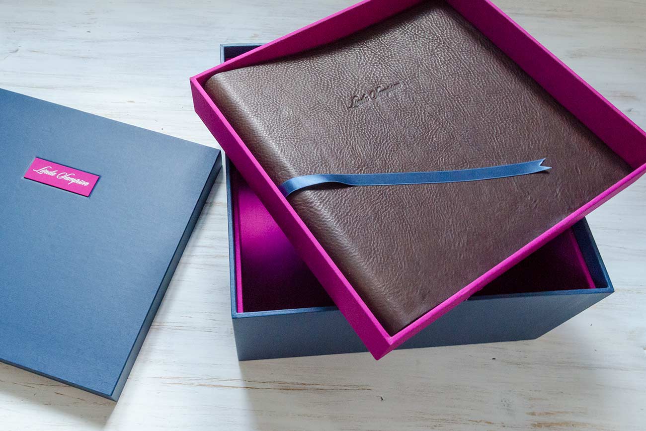 personalised leather album and memory box