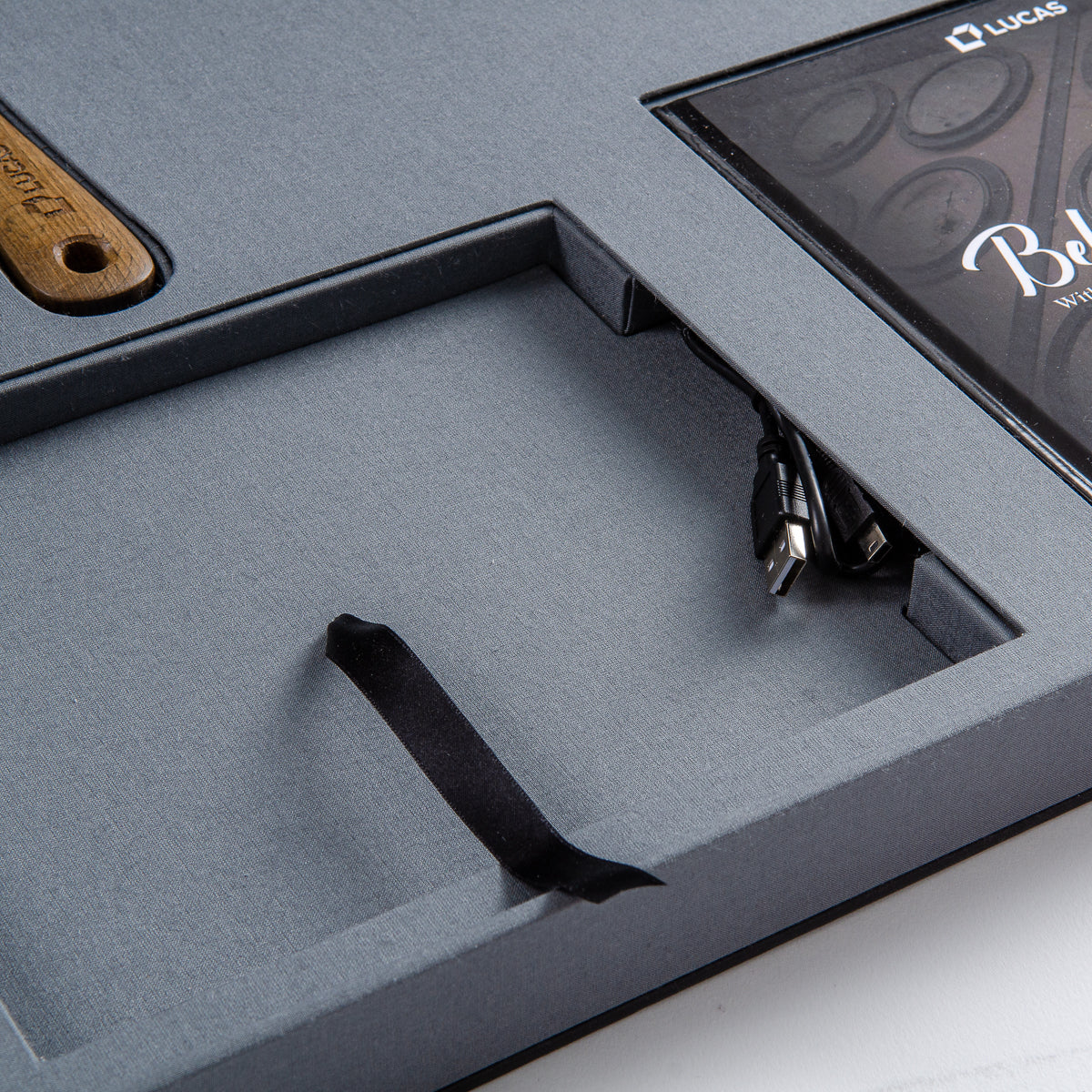 detail of custom made inset for ipad into a presentation box - Gallery image 4