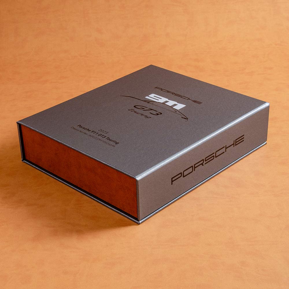 luxury custom made box file for car documents and vehicle history by Hartnack and Co - Gallery image 6