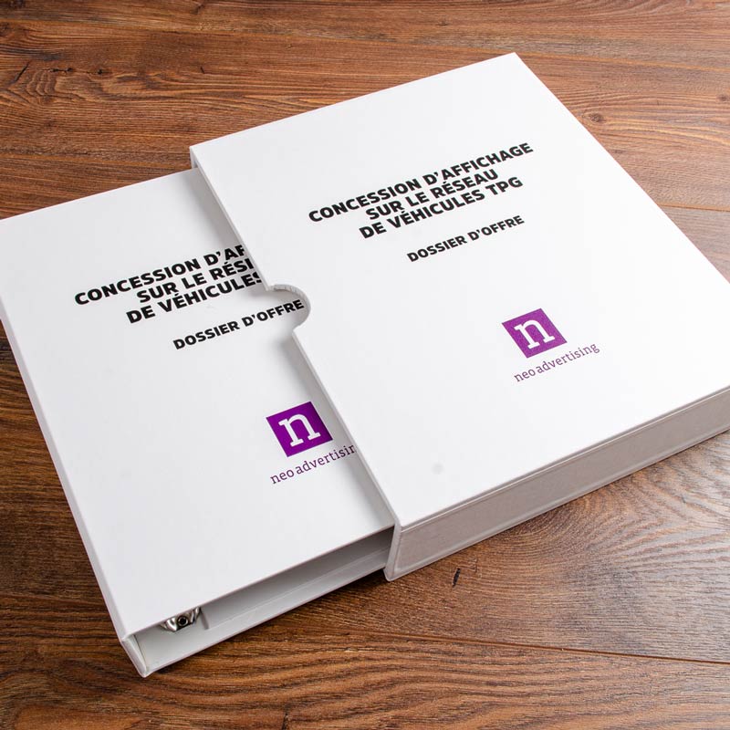 Full colour digital UV printing on the cover of a custom made presentation ring binder and slipcase by Hartnack and Co - Gallery image 2