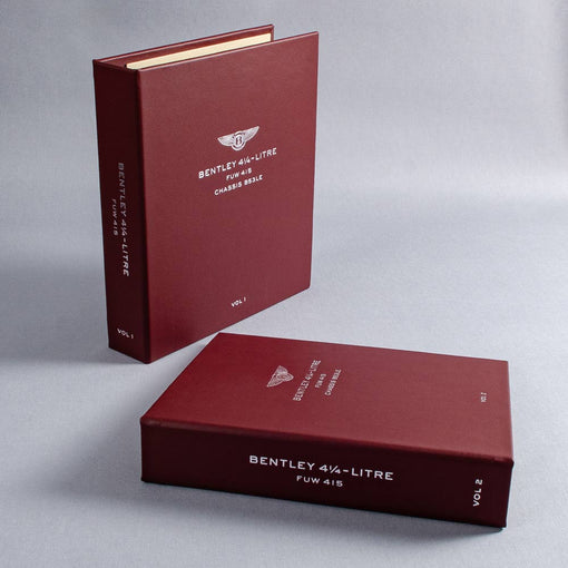Set of custom made and personalised leather binders with personalised foil embossed covers for car history 