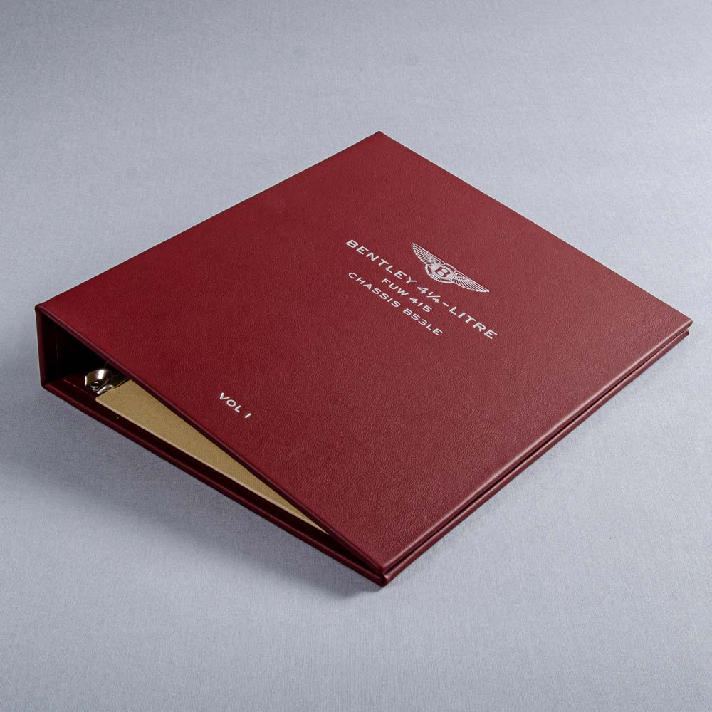 Luxury red leather personalised ring binder for car documents and history custom made by Hartnack and Co - Gallery image 4