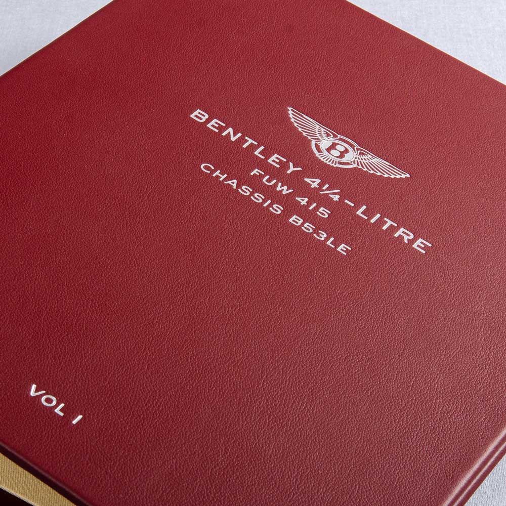 Folder with foil embossed cover on red leather for classic car documents  - Gallery image 6