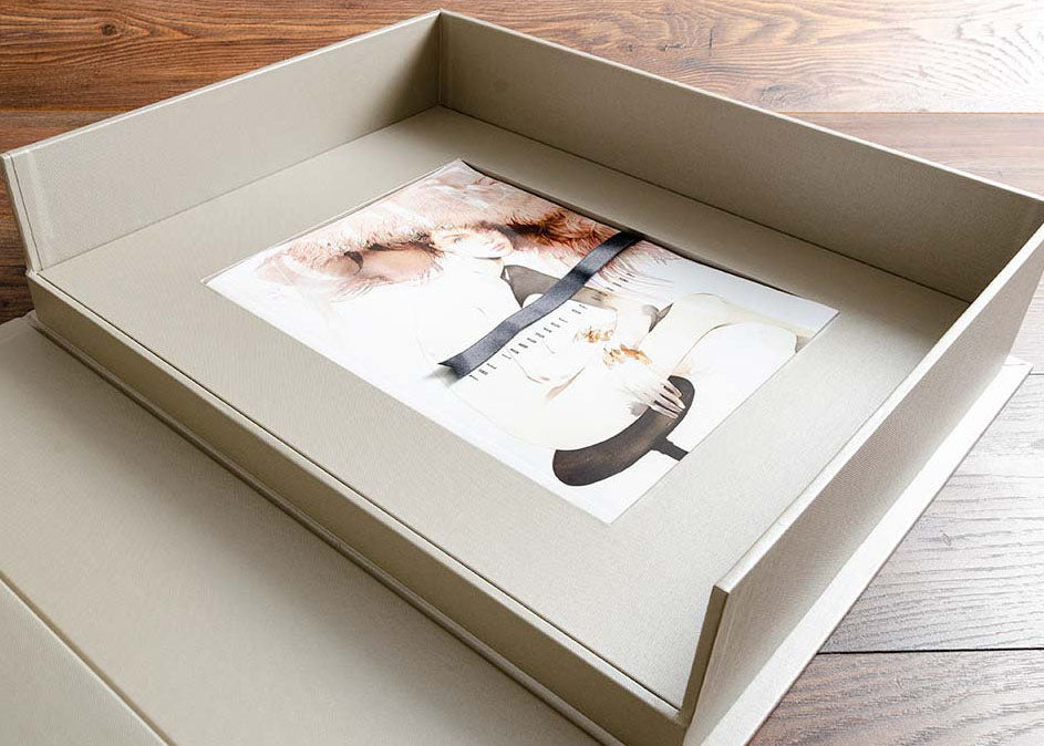 Designers presentation box with inset recess for Vogue magazine