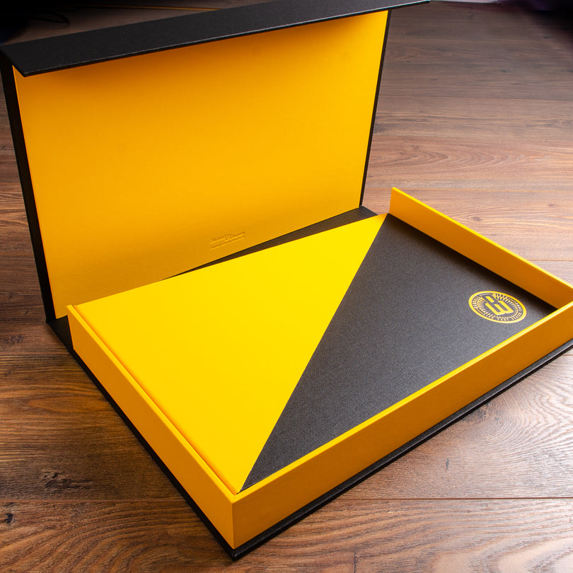 high end 11x17 portfolio book screw post binder in clamshell presentation box