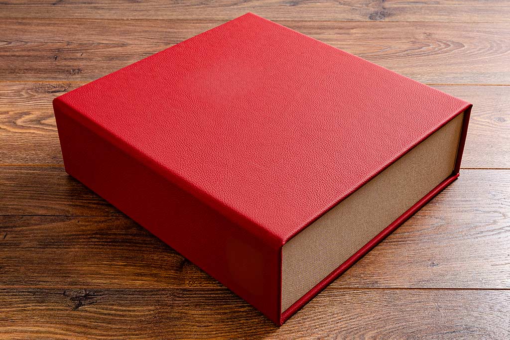 Red leather portfolio box
