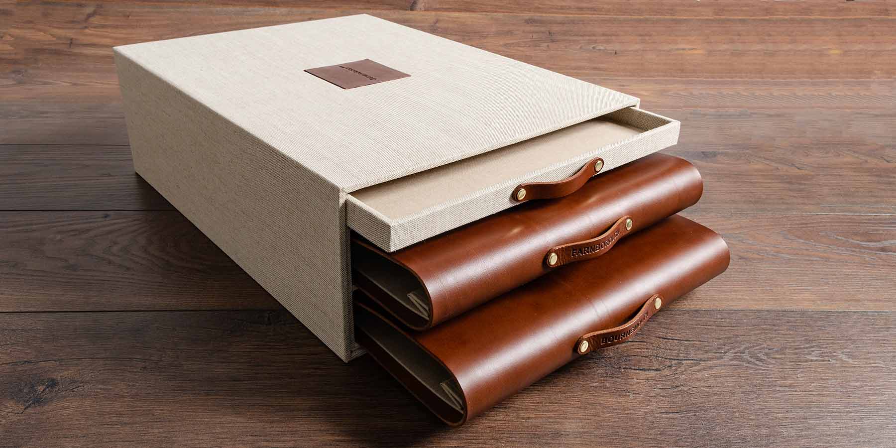 high quality luxury presentation box with leather folders