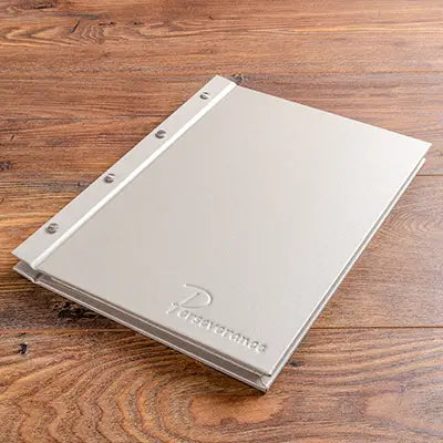 Luxury A4 guest cabin folder personalised with embossed cover