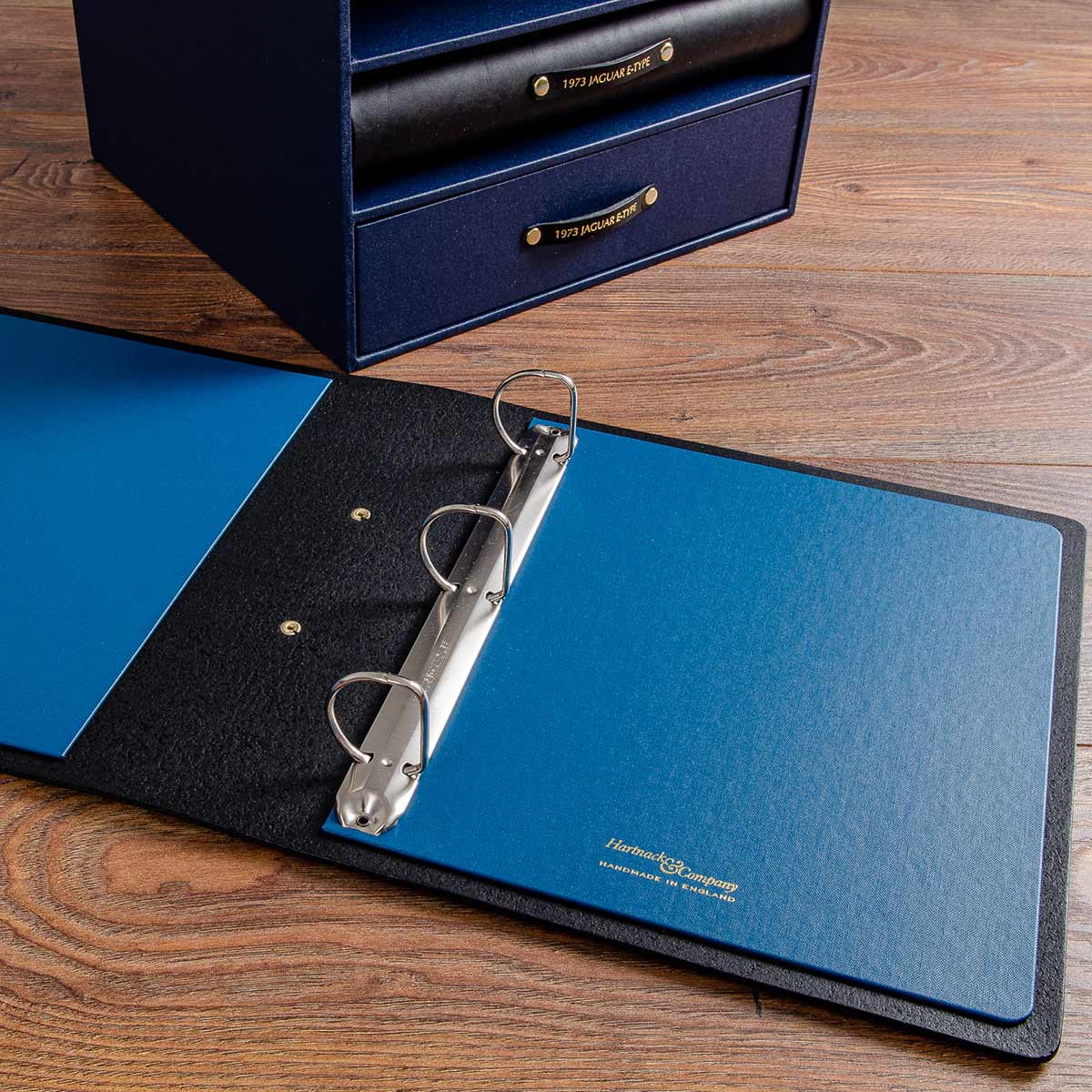 Custom made 3 ring leather binder for classic car history and document folder - Gallery image 2