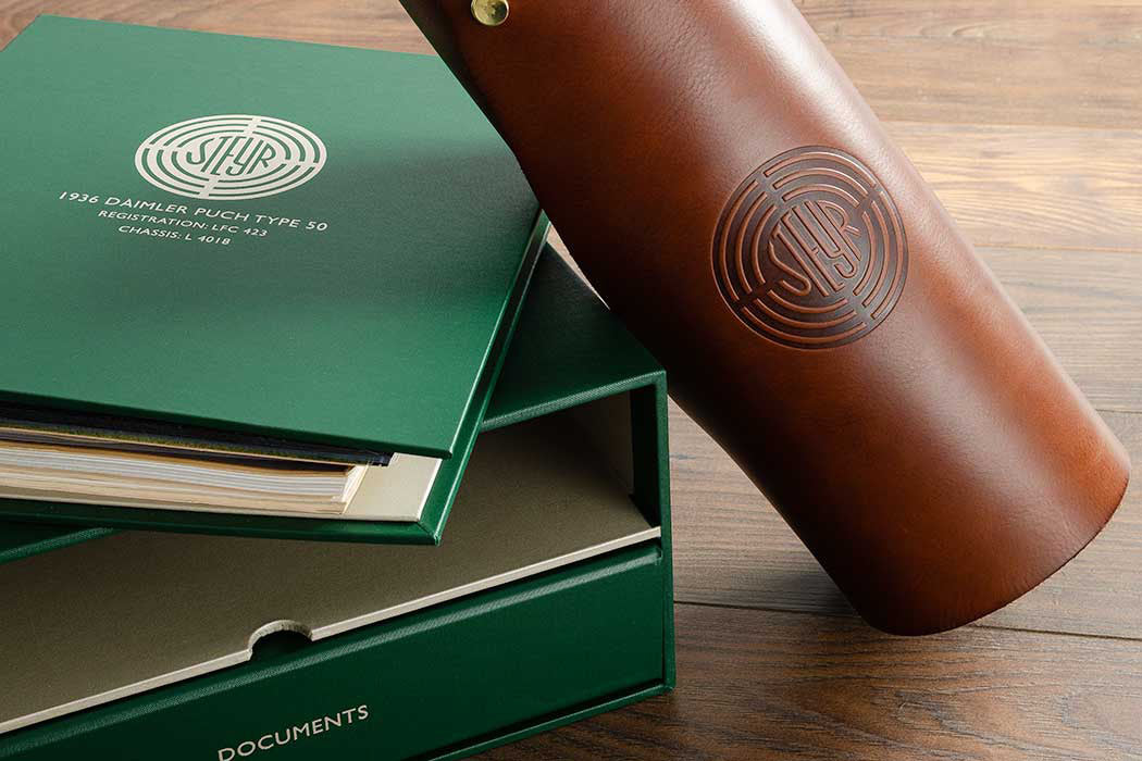 Leather embossed roll-up vehicle document cover