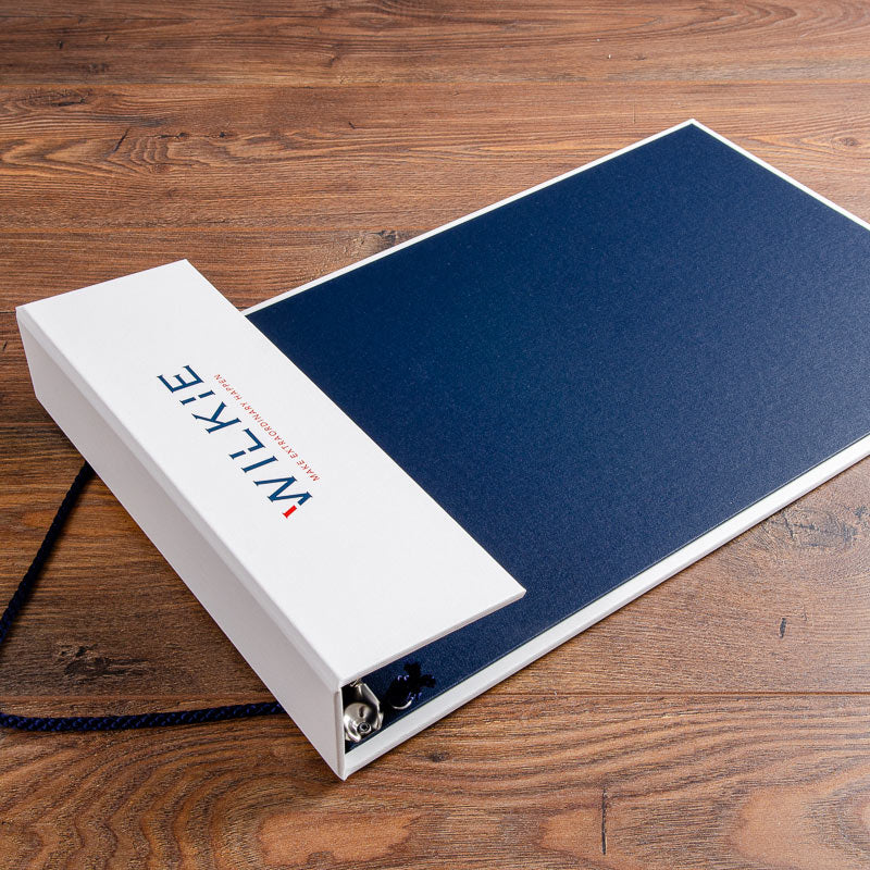 Custom made fabric swatch book with colour printed cover by Hartnack and Co - Business