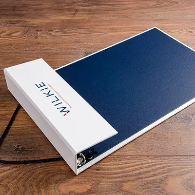 Custom made fabric swatch book with colour printed cover by Hartnack and Co - Business