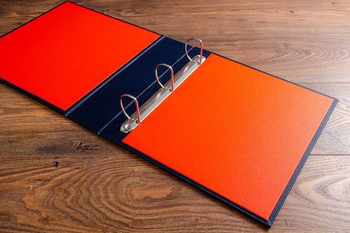 Personalised A4 ring binder with red imlay