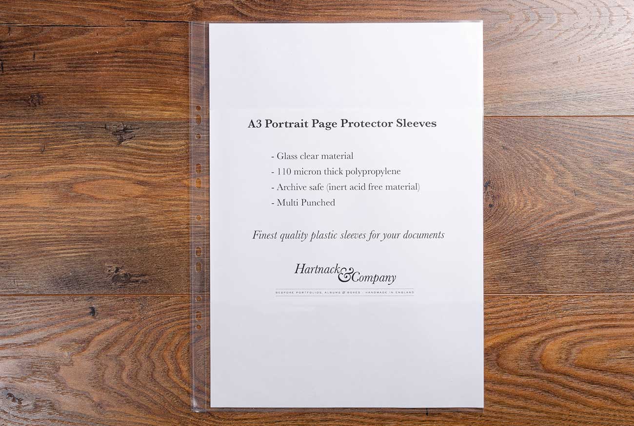 A3 Portrait Page Protector Sleeves | Glass Clear | 110 micron