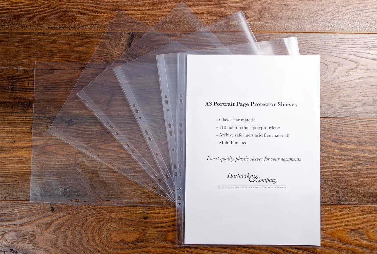 A3 Protect File A3 Portrait Page Protector Sleeves | 110 micron Glass Clear