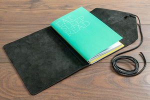 A5 Leather Notebook Holder - 2.5mm Leather with Strap and Personalisation Option