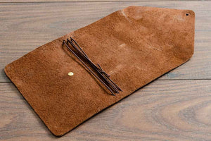 Suede Interior A6 Leather Cover with Four Elastic Notebook Holders 