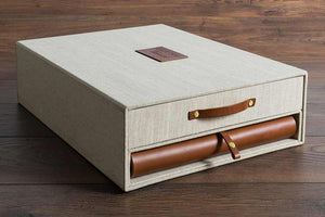 Leather Album Drawer Box Keepsake Memory Box