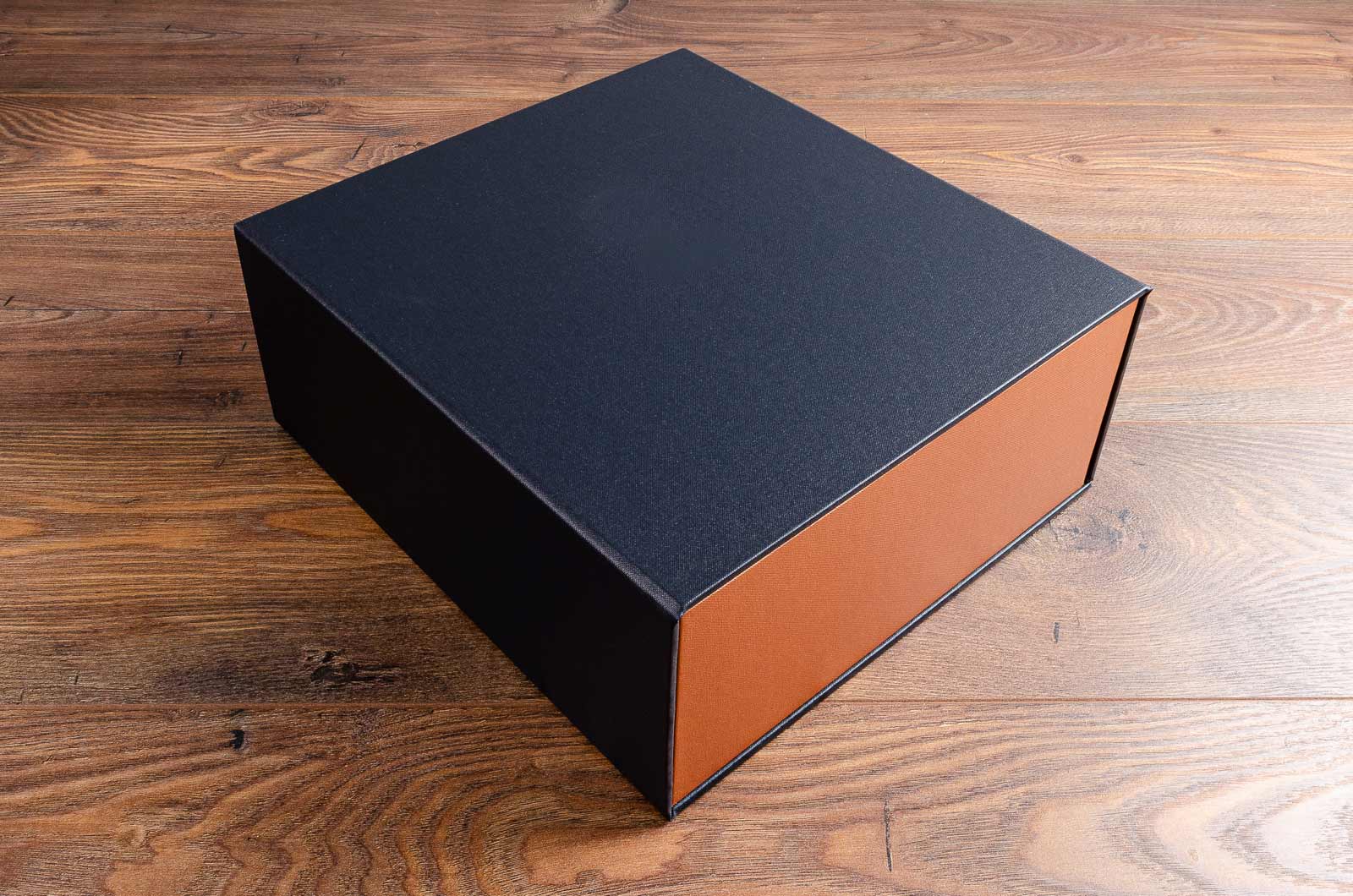 large capacity ring binder box file custom made in luxury cornerline bronw buckram