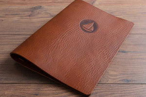 Brown Leather Menu Cover with Personalised Cover