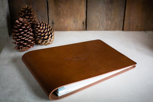 personalised leather guest and visitors book 