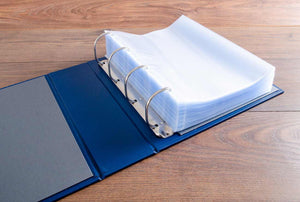 Medical surgical portfolio that has a 65mm D ring mechanism with 150 plastic page protectors