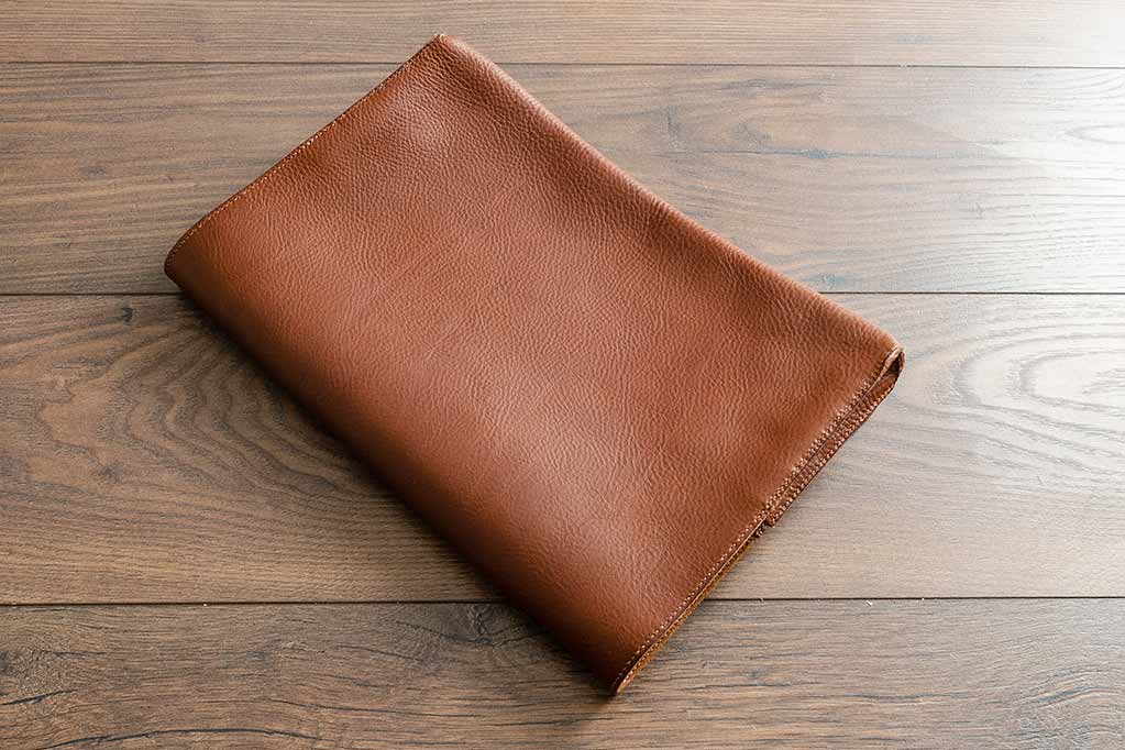 Custom Made Leather Document Wallet - Tan Coloured Leather