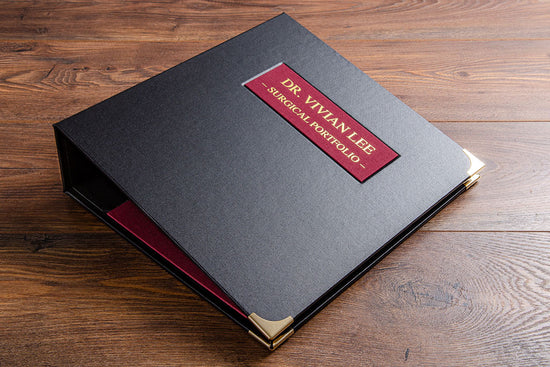 Bespoke surgical portfolio with brass corner protectors