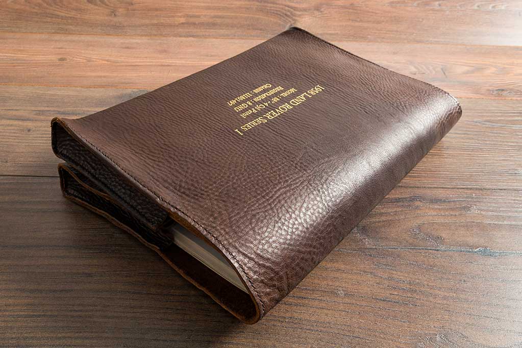 Brown Leather Document Wallet with Double Pockets and Gold Foil Personalisation
